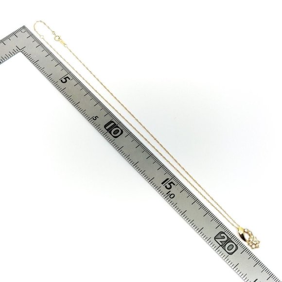 Genuine Italy 18k Yellow Gold Vintage PENDANT Diamond Stone 0.98Ct NECKLACE - Picture 9 of 9